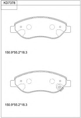 ASIMCO KD7378 Brake Pad Set, disc brake